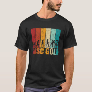 Disc golfing evolution disc golfer retro design  T-Shirt