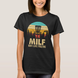 disc golfing frolfing joke with disc golf tree bas T-Shirt