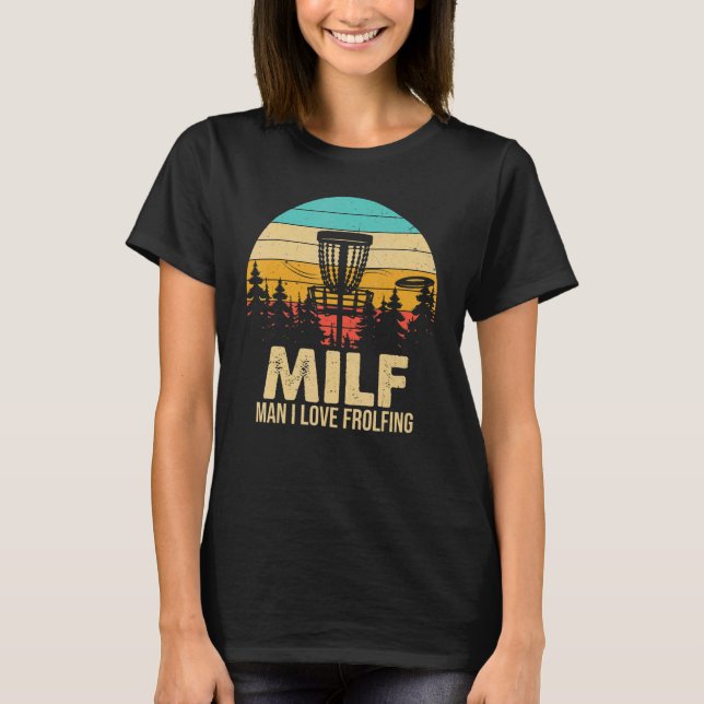 disc golfing frolfing joke with disc golf tree bas T-Shirt (Front)