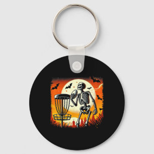 Disc Golfing Skeleton Halloween Disc Golf For Squa Key Ring