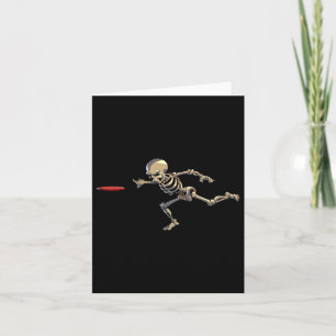 Disc Golfing Skeleton Halloween Men Disc Golf Hall Card
