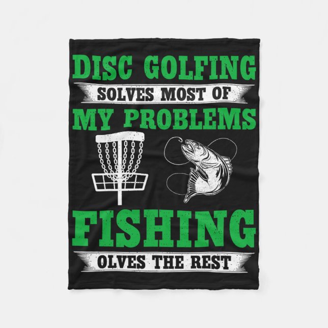 Disc Golfing Solves Most Of My Problems - Disc Gol Fleece Blanket (Front)