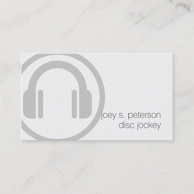 Disc Jockey Bold Deejay Turntable Icon Music Business Card (Front)