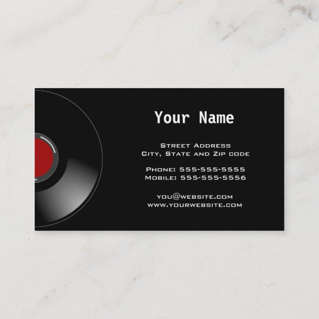 Disc Jockey Business Card (Back)