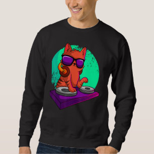 Disc Jockey Cat Radio Club Dj Turntablist Deejay K Sweatshirt
