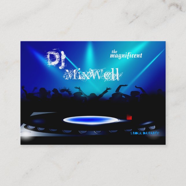Disc Jockey DJ Party Clubbing Business Card (Front)