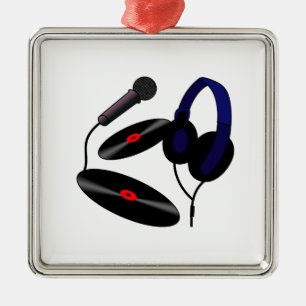 Disc Jockey logo Metal Tree Decoration