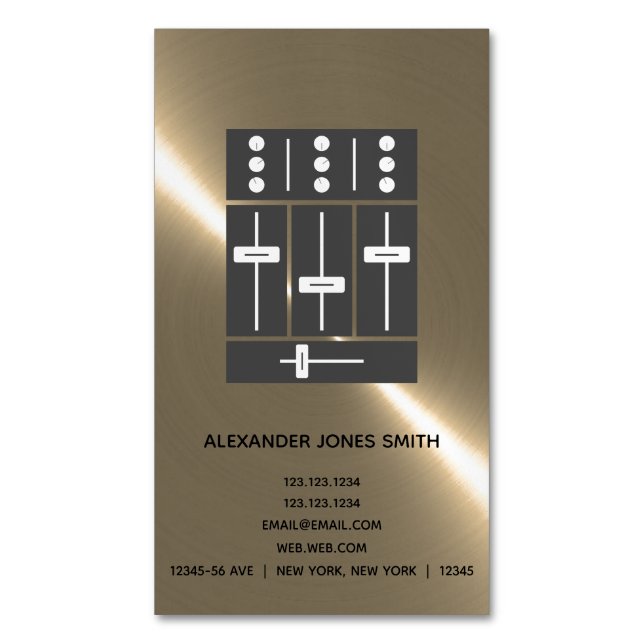 Disc Jockey Magnetic Business Card (Front Vertical)