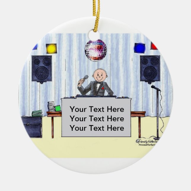 Disc Jockey/MC - Male Ceramic Tree Decoration (Front)