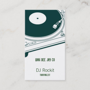 Disc Jockey Turntable Business Card