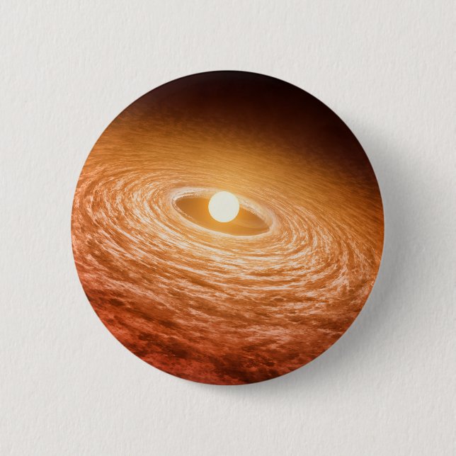 Disc Of Material Surrounding Star Fu Orionis. 6 Cm Round Badge (Front)