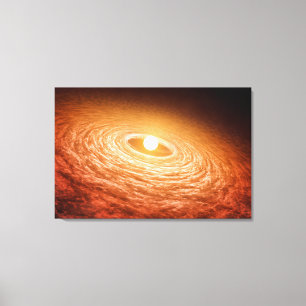 Disc Of Material Surrounding Star Fu Orionis. Canvas Print