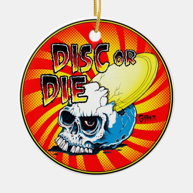 Disc Or Die Ceramic Tree Decoration (Front)