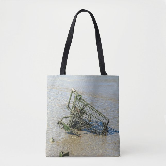 Discarded shopping trolley Tote Bag (Front)