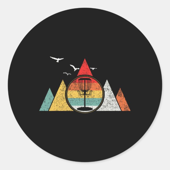 Discgolf Disc Golf Vintage  Classic Round Sticker (Front)