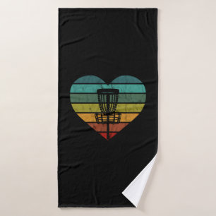 DiscGolf - Retro Vintage Target Basket Bath Towel