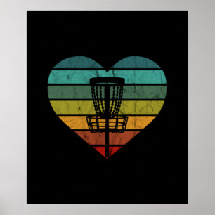 DiscGolf - Retro Vintage Target Basket Poster