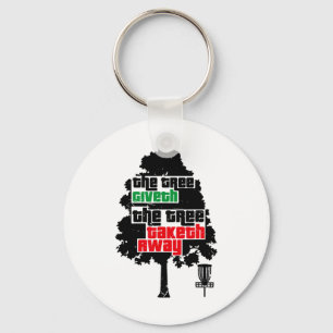 Discing Golf Funny Disc Sports Tree Icon Art Sayin Key Ring