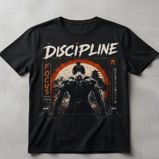 Discipline Beats Motivation Samurai Gym T-Shirt |