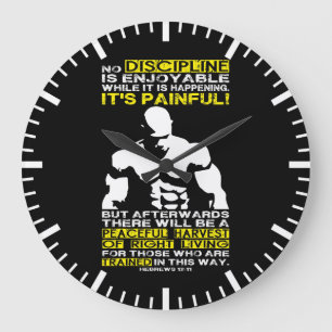 DISCIPLINE - Bodybuilding Workout Motivational Large Clock