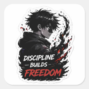 Discipline Builds Freedom Anime Boy Vinyl Sticker