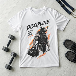 Discipline Builds Real Freedom Bull Gym T-Shirt