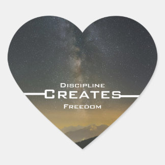 Discipline Creates Freedom Heart Sticker