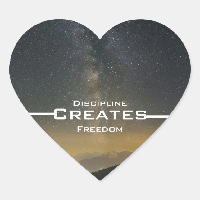 Discipline Creates Freedom Heart Sticker (Front)