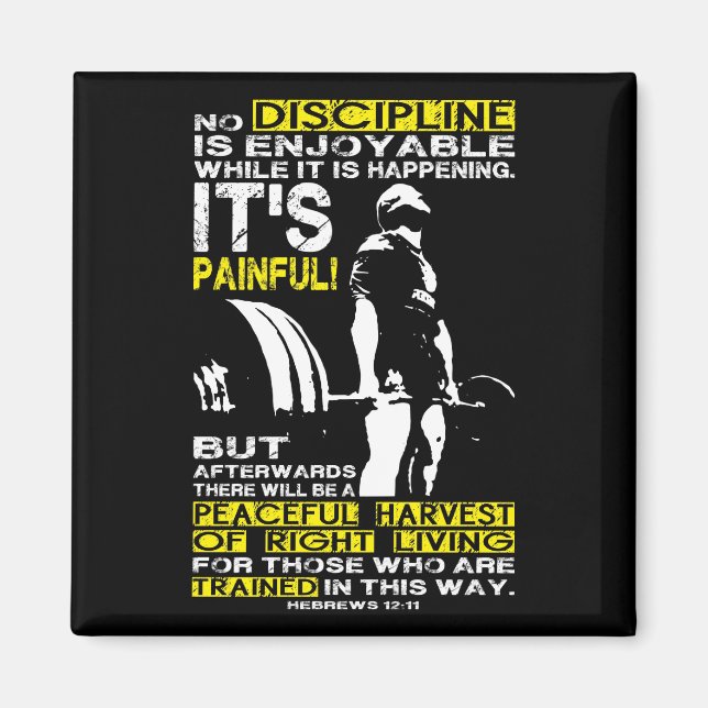 DISCIPLINE - Deadlift Workout Motivational Magnet (Front)