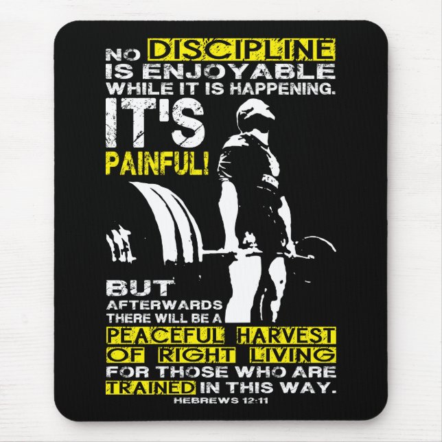 DISCIPLINE - Deadlift Workout Motivational Mouse Mat (Front)