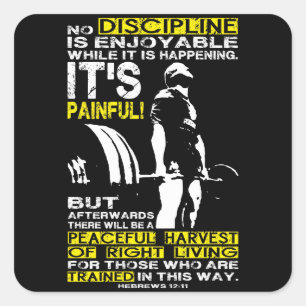 DISCIPLINE - Deadlift Workout Motivational Square Sticker
