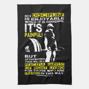 DISCIPLINE - Deadlift Workout Motivational Tea Towel