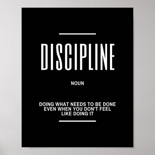DISCIPLINE Definition Quote - Inspirational Quotes Poster (Front)