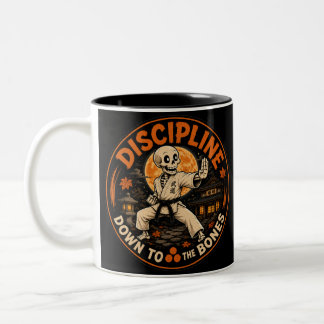 Discipline Down to the Bones Halloween Karate Mug