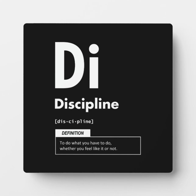 Discipline - Element Of Success - Motivational Plaque (Front)