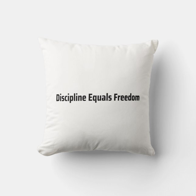Discipline Equals Freedom Minimalist Typewriter  Cushion (Front)