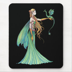 Discipline Green Fairy Dragon by Molly Harrison Mouse Mat
