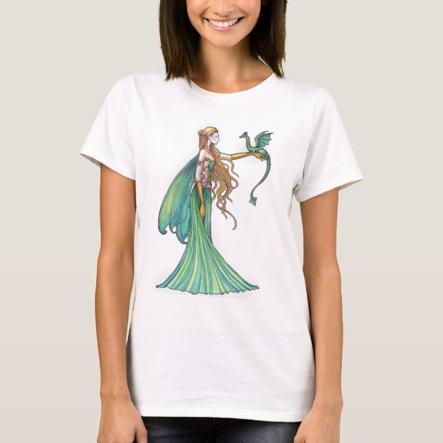 Discipline Green Fairy Dragon by Molly Harrison T-Shirt (Front)