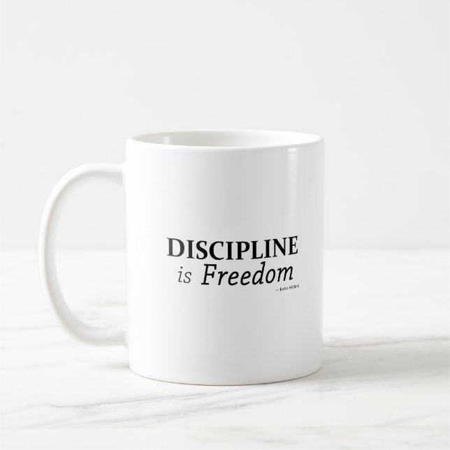 Discipline is freedom  coffee mug (Left)
