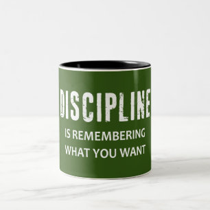 Discipline Is Remembering What You Want Two-Tone Coffee Mug
