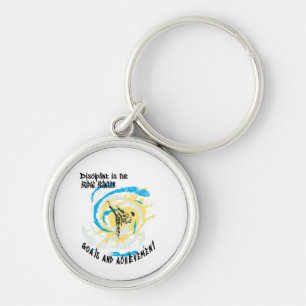 Discipline is the bridge between goals martial art key ring