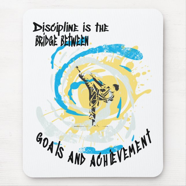 Discipline is the bridge between goals martial art mouse mat (Front)