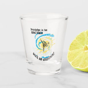 Discipline is the bridge between goals martial art shot glass
