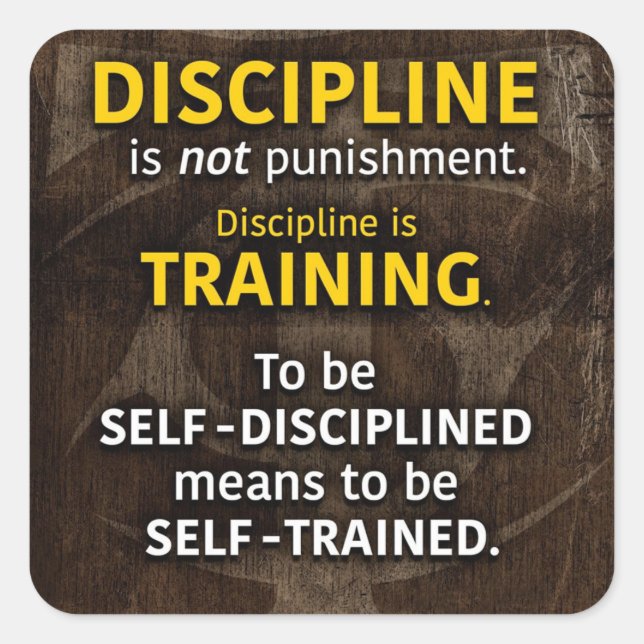 Discipline Is Training - Workout Gym Inspirational Square Sticker (Front)
