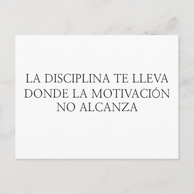 Discipline - Motivation Holiday Postcard (Front)
