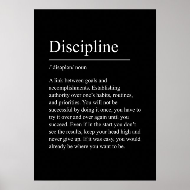discipline, motivation, quote, gym, inspiration, f poster (Front)