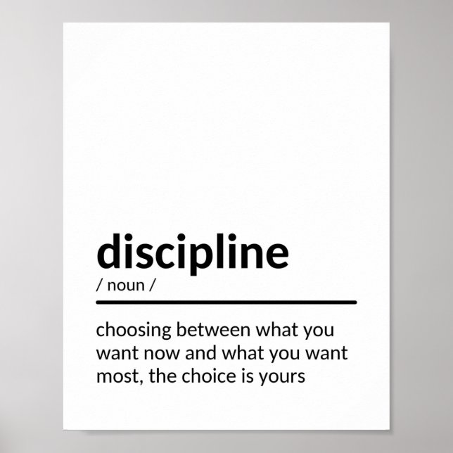 Discipline Motivational Quote Poster (Front)