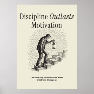 Discipline Outlasts Motivation Poster