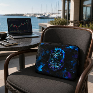 Discipline Over Hype Bitcoin Blue Brushstroke Laptop Sleeve