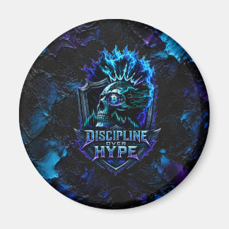Discipline Over Hype Bitcoin Blue Brushstroke Magnet